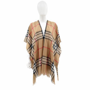 NWOT V. Grass Plaid Tartan Check Poncho